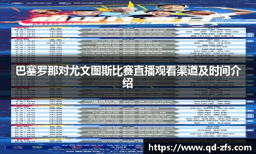 巴塞罗那对尤文图斯比赛直播观看渠道及时间介绍
